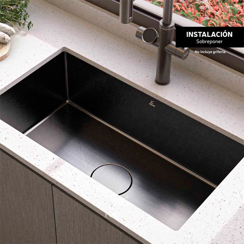 Lavaplatos Taro 80*45*22 cm Nano Black en acero 304 marca Kanto