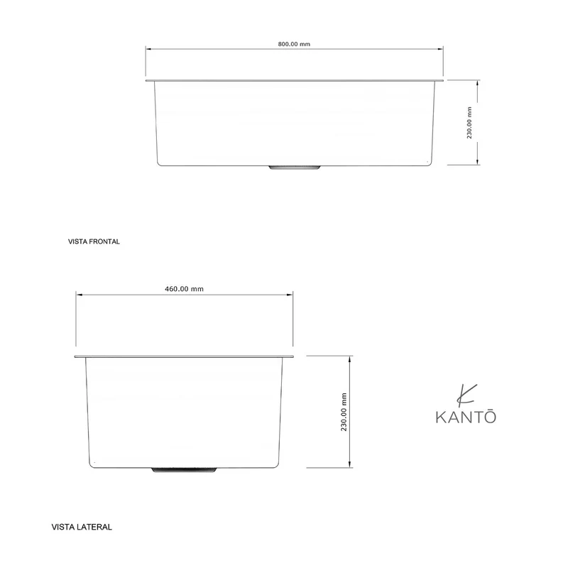 Lavaplatos Taro 80*45*22 cm Nano Black en acero 304 marca Kanto