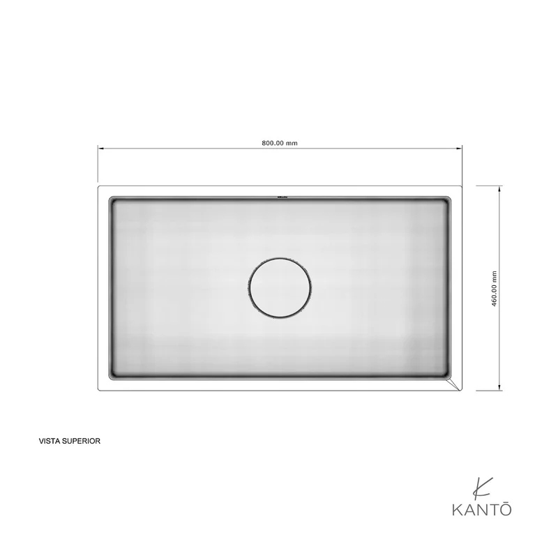 Lavaplatos Taro 80*45*22 cm Nano Black en acero 304 marca Kanto
