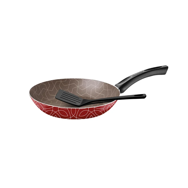 Sartén paris en aluminio con antiadherente rojo 20 cm y 2,0 L con espátula Tramontina