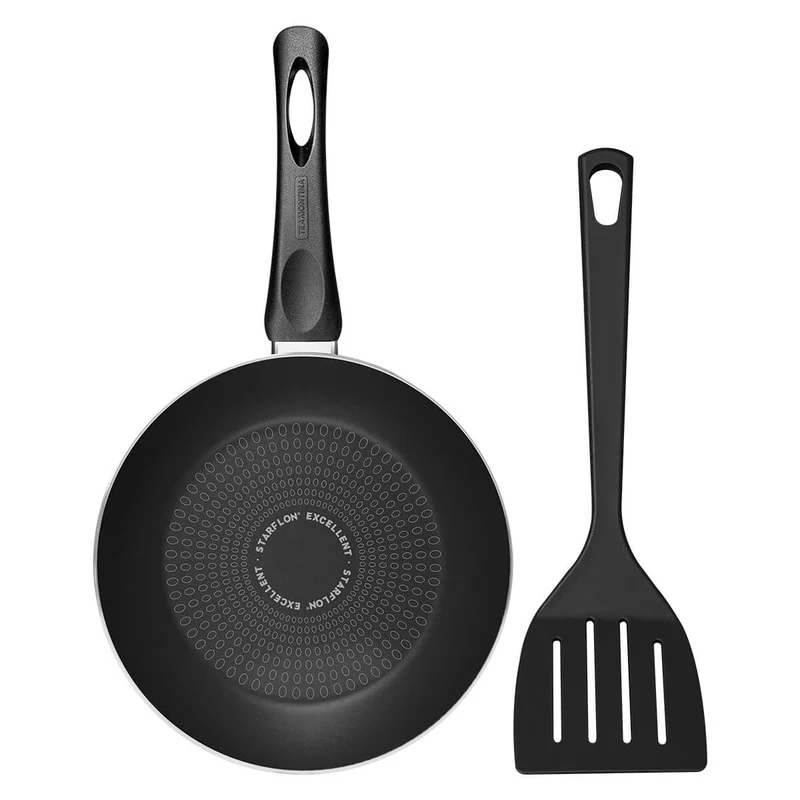 Sartén paris en aluminio con antiadherente negro 18 cm y 0,6 L con espátula Tramontina