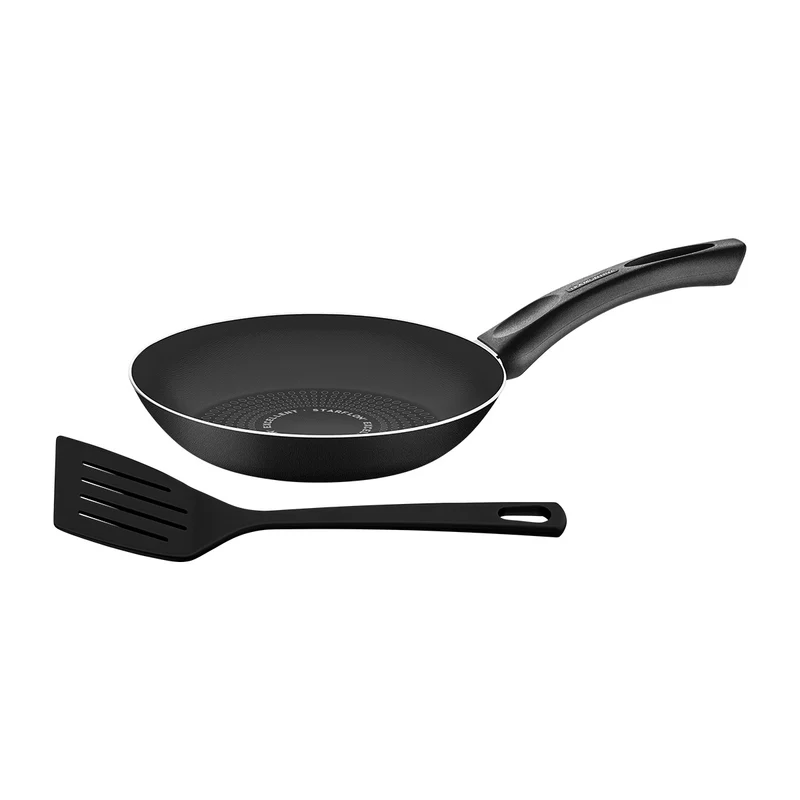 Sartén paris en aluminio con antiadherente negro 18 cm y 0,6 L con espátula Tramontina