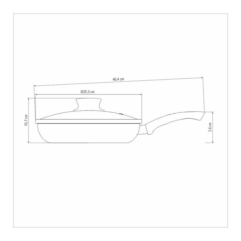 Sartén paris en aluminio con antiadherente negro 24 cm y 1,8 L con tapa Tramontina