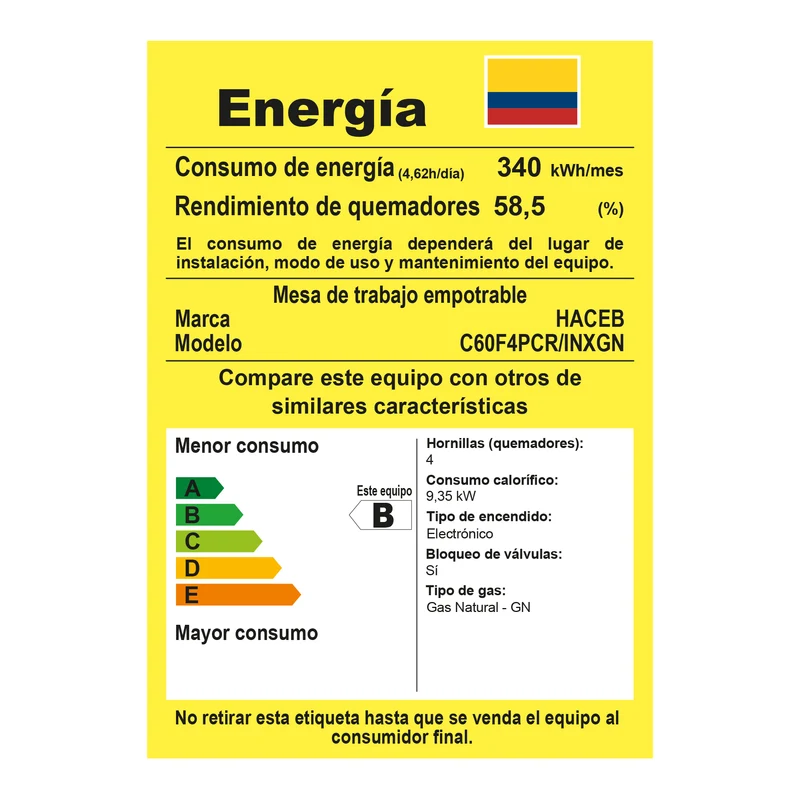 Estufa de empotrar tandoori cristal 60x51 cm fogón dual gas natural Haceb