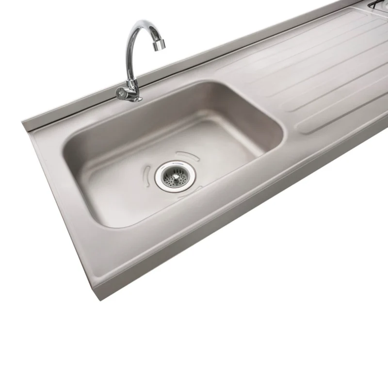 Mesón de cocina Inoxidable ovata 1.80 metros con pozuelo izquierdo a gas natural marca Haceb