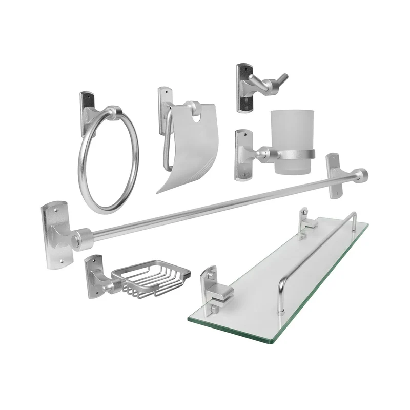 Juego de accesorios para baño satinado 7 piezas marca Boccherini