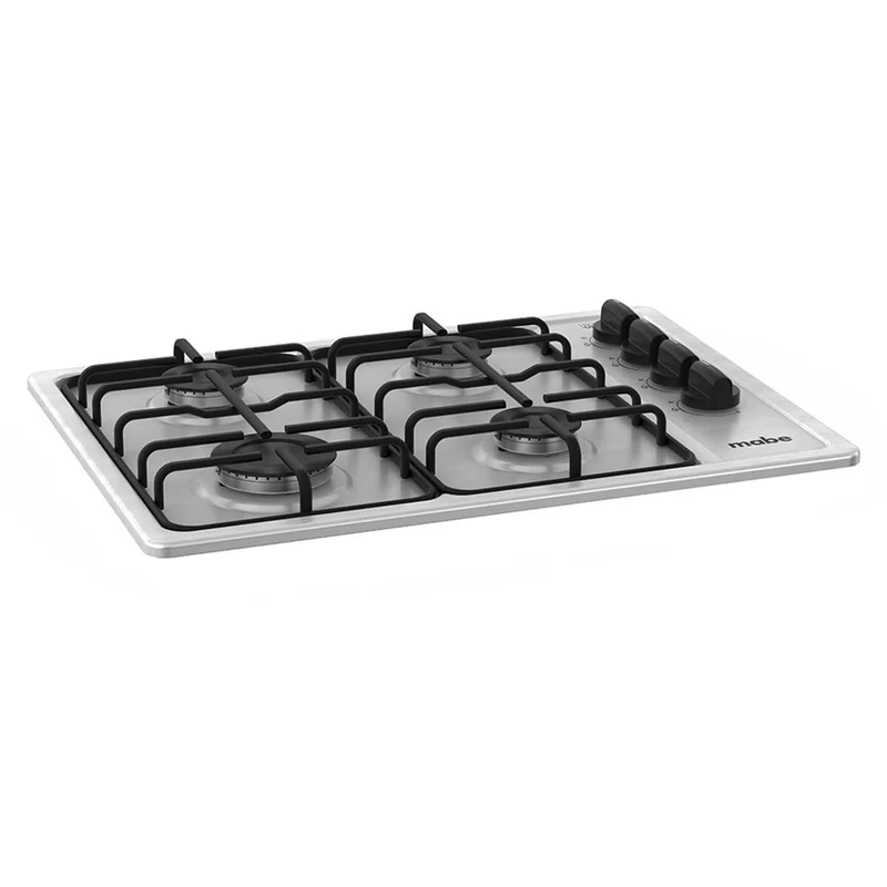 Estufa de empotrar acero Inoxidable 60X43 cm Parrillas fundicion gas natural Mabe
