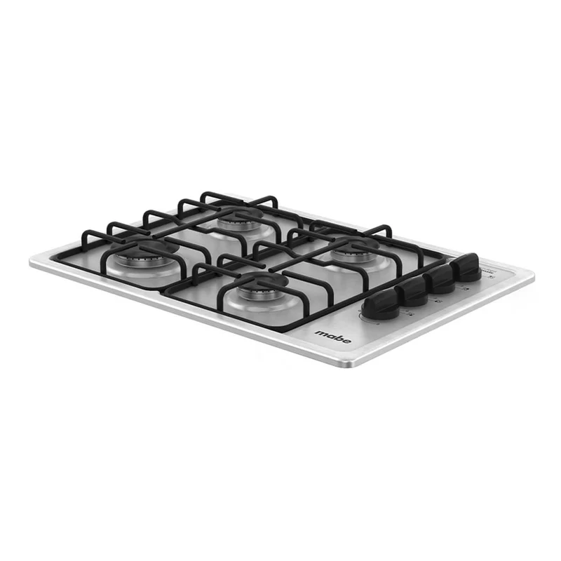 Estufa de empotrar acero Inoxidable 60X43 cm Parrillas fundicion gas natural Mabe