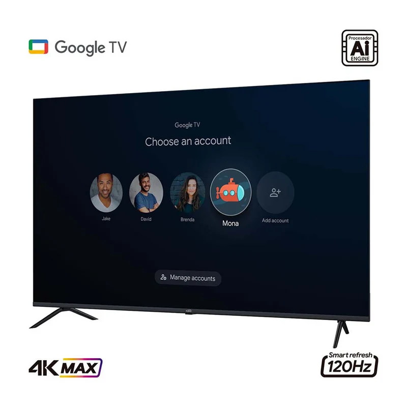 Televisor Kalley MAX LED de 43 pulgadas 4K ultra HD smart TV con google TV – modelo 43G315