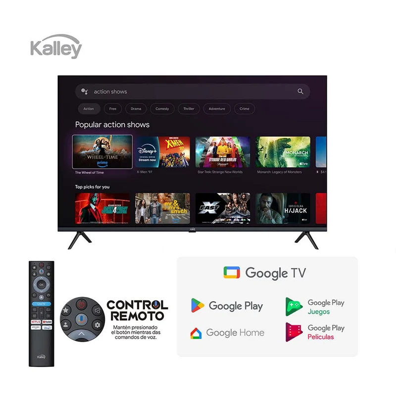 Televisor Kalley MAX LED de 43 pulgadas 4K ultra HD smart TV con google TV – modelo 43G315