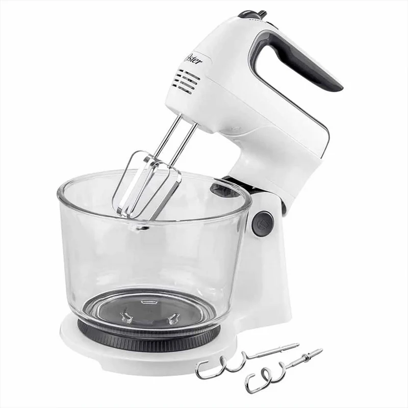 Batidora de mano y pedestal Oster con turbo 2121775, blanco.