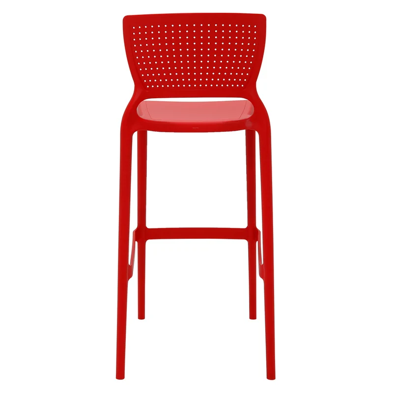 Silla safira alta bar monobloc en polipropileno rojo Tramontina