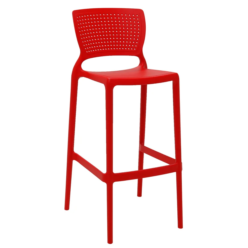 Silla safira alta bar monobloc en polipropileno rojo Tramontina