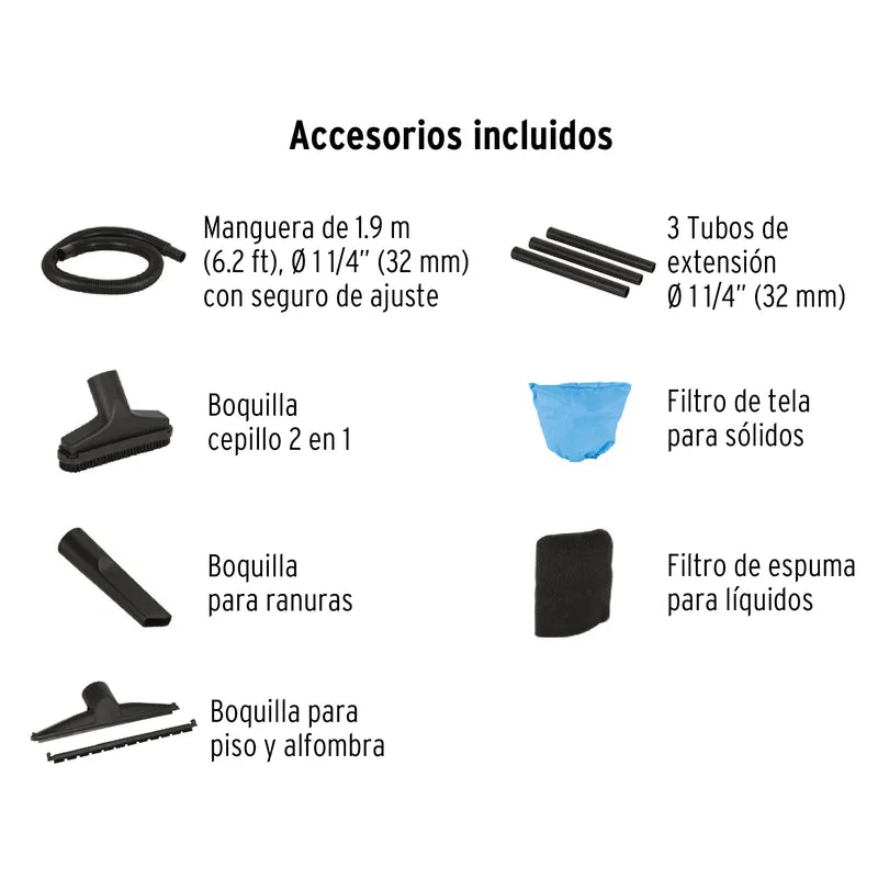Aspiradora sopladora 2200 W 23 L Truper sólidos y líquidos