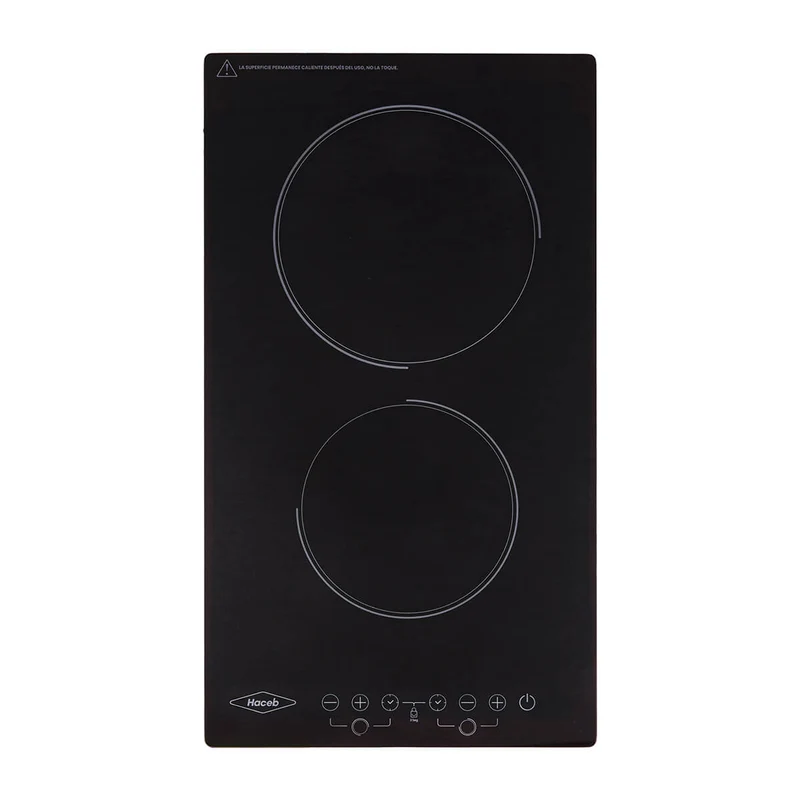 Estufa de empotrar vitrocerámica negra 22V Marca Haceb
