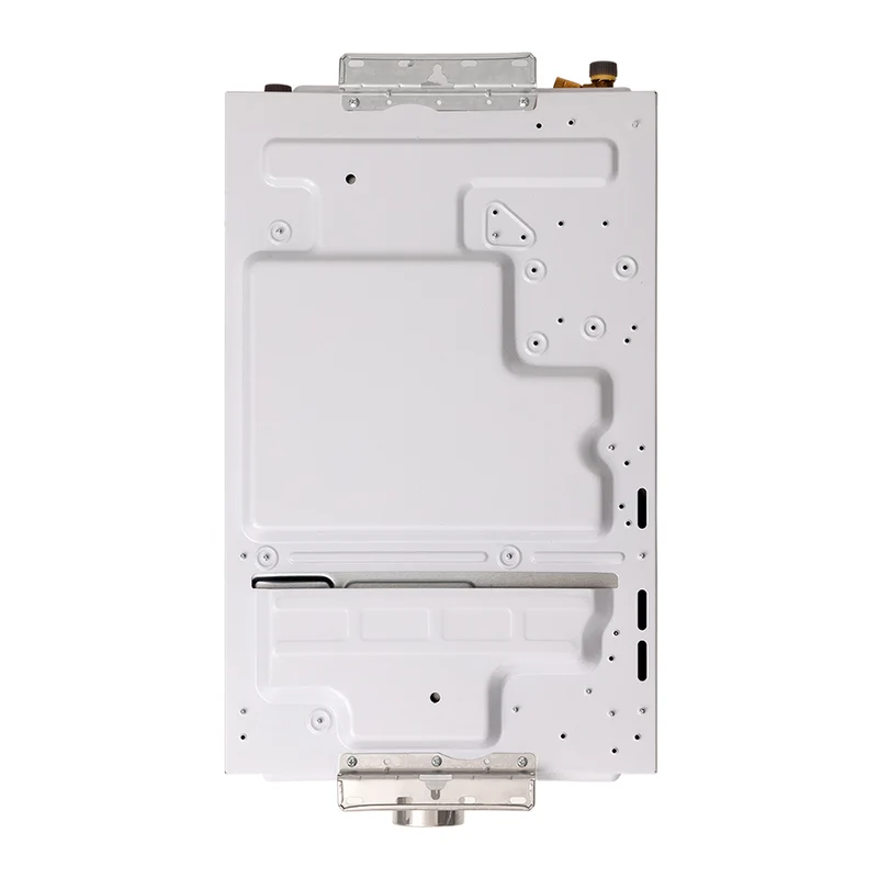 Calentador de paso tiro forzado 15 litros modulante a gas natural blanco marca Haceb.