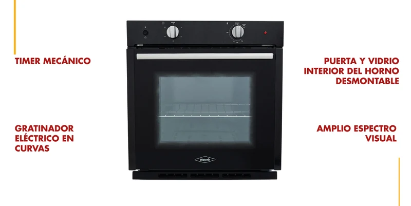 Horno mixto tandori 60 cm negro gas natural 120 v marca Haceb