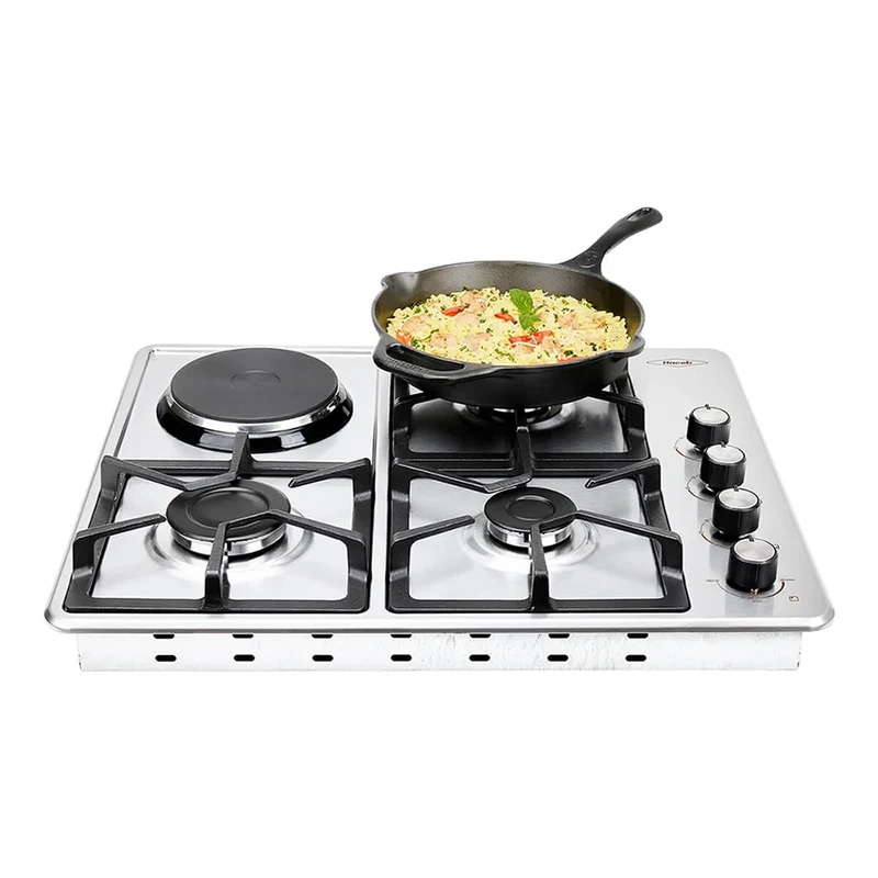 Estufa de empotrar inox 60x51cm mixta 120v a gas natural