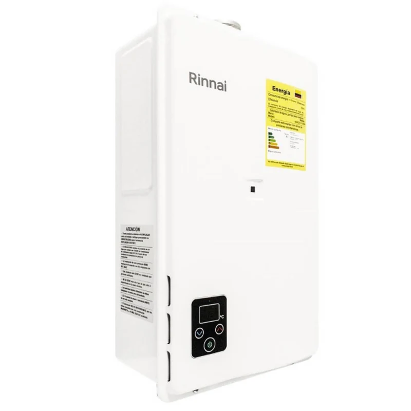 Calentador de paso agua 23 lts a gas natural- Rinnai- Blanco