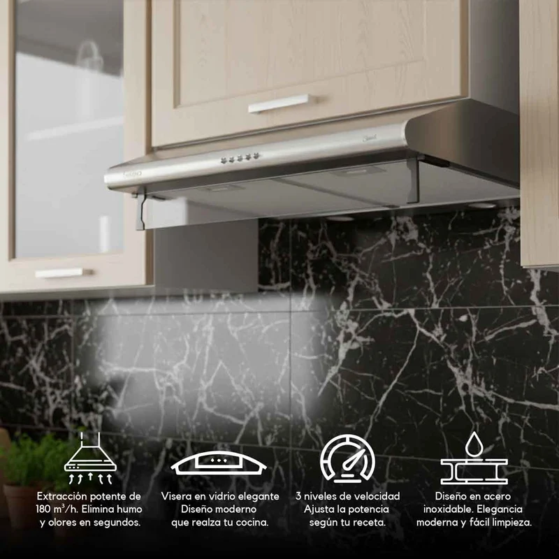 Campana extractora en acero inoxidable de 60 cm Continental