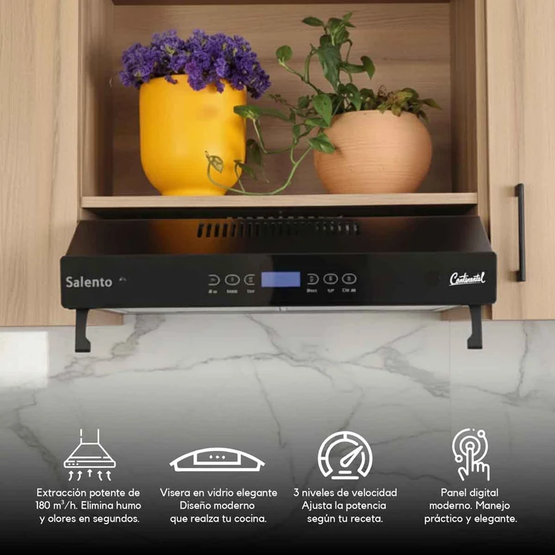 Campana extractora con panel touch digital Continental