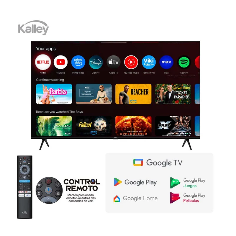 Televisor Kalley QLED de 43 pulgadas full HD smart TV con google TV – modelo 43GQ200