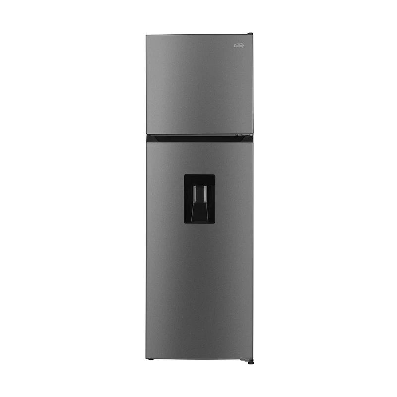Nevera Kalley no frost con congelador superior de 332 Litros inverter, Color Gris – modelo K-NT332L