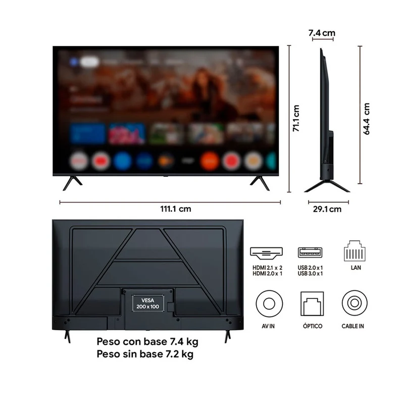 Televisor Kalley MAX LED de 50 pulgadas 4K ultra HD smart TV con google TV – modelo 50G315