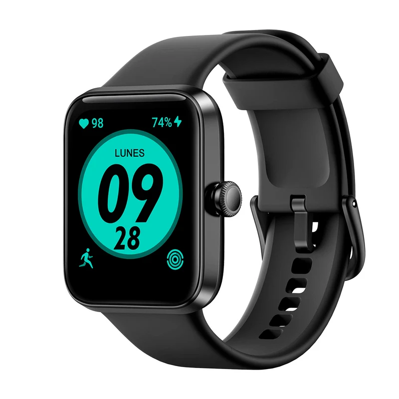 Reloj deportivo inteligente color negro con pantalla táctil