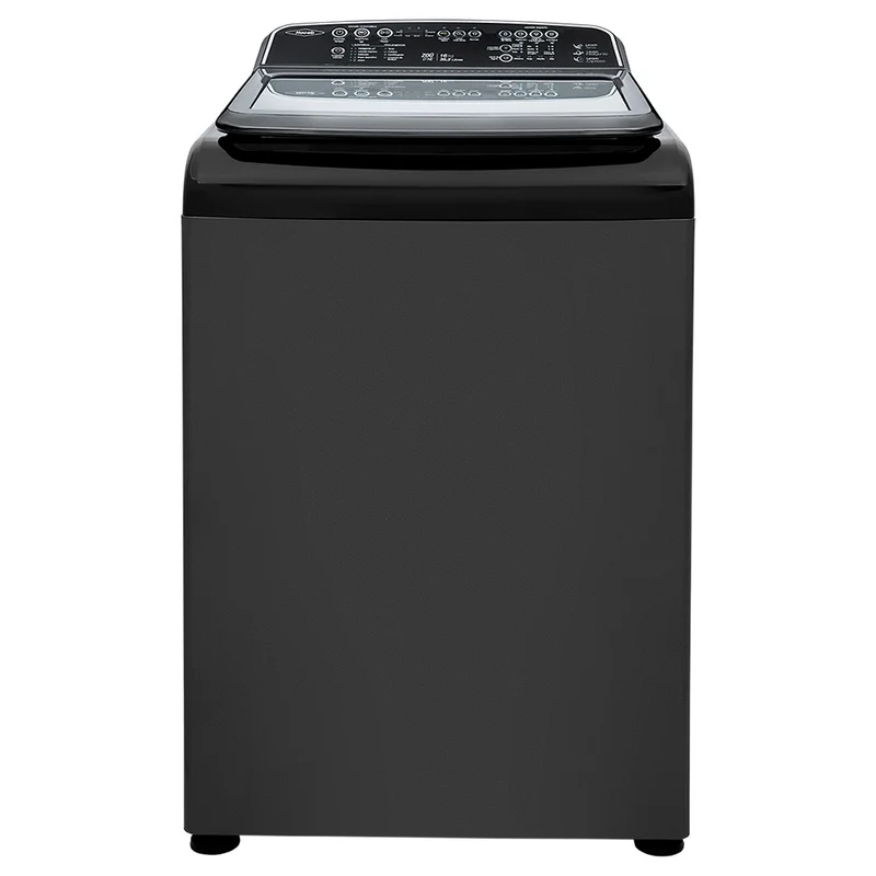 Lavadora digital negra Zou capacidad de carga 16 kg marca Haceb