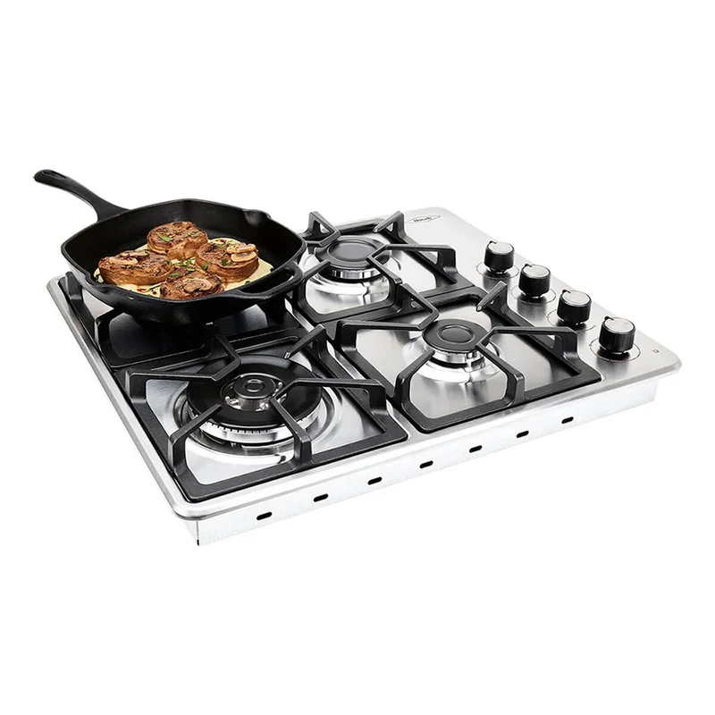 Estufa de empotrar inox 60x51cm fogón dual a gas natural
