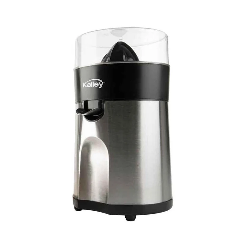 Exprimidor de jugo gris con dos conos exprimidores