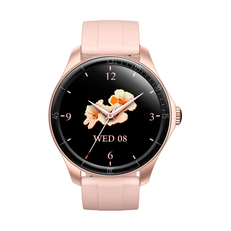 Reloj inteligente color rosado con pantalla tactil