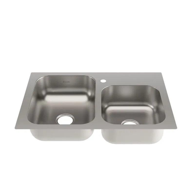 Lavaplatos doble de submontar o empotrar en acero inoxidable 84×56 cm marca Socoda