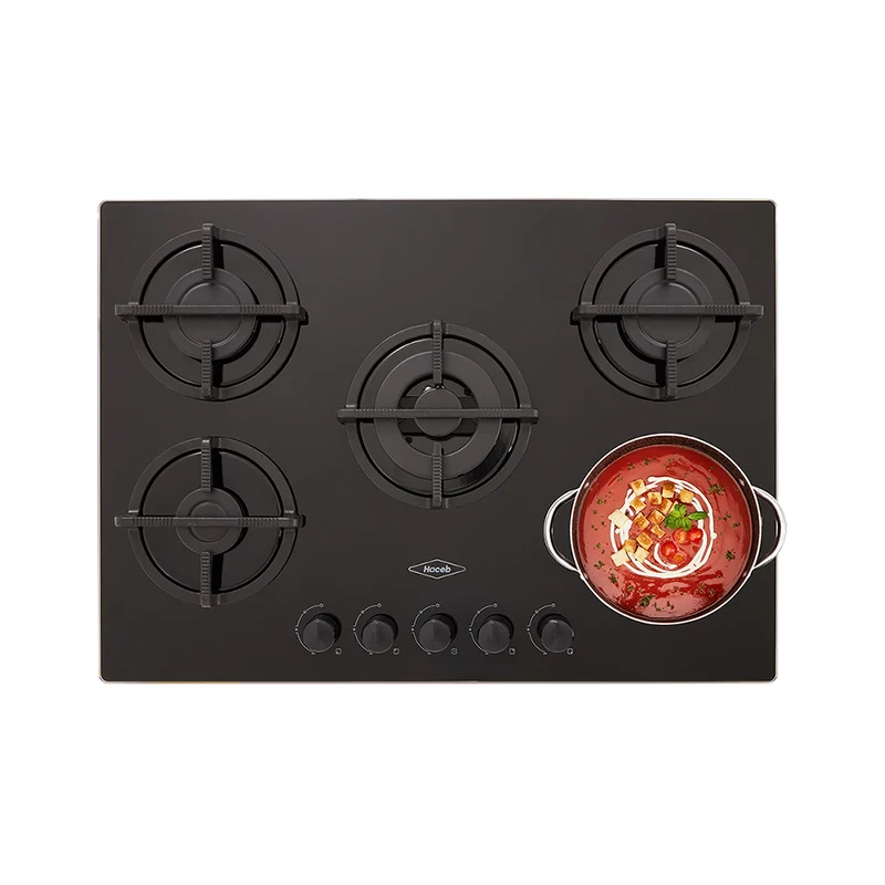 Cubierta en cristal negro de 76 Cm HF 3C GN marca Haceb