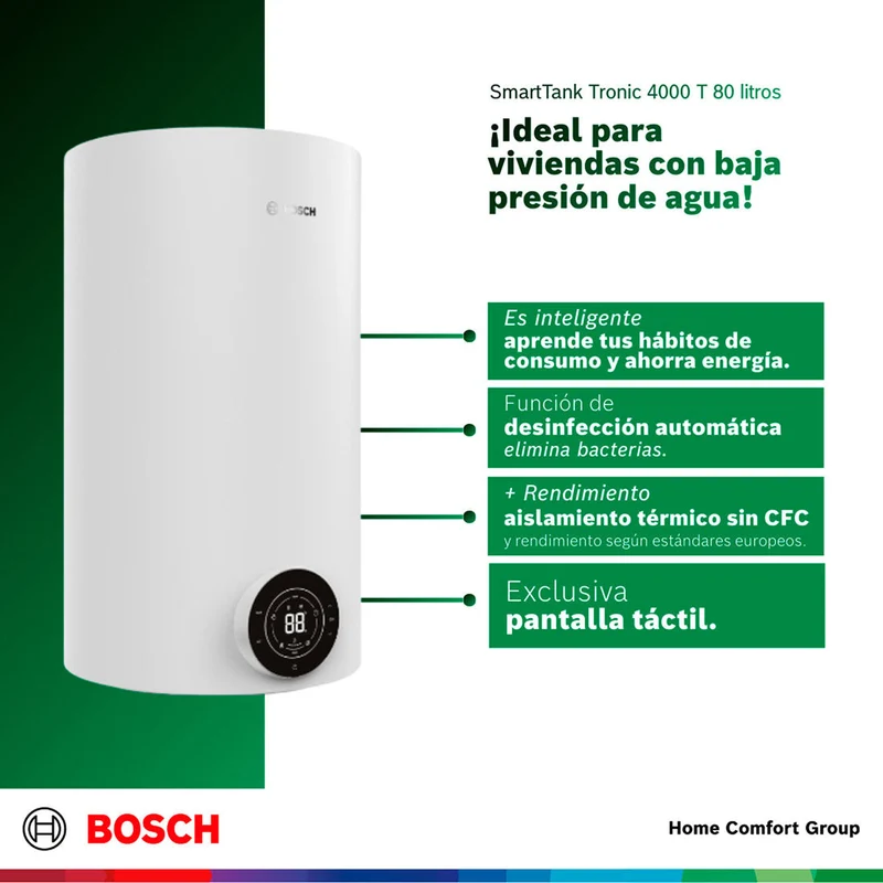 Calentador de agua eléctrico de acumulación 80 litros a 220 V SmartTank 4000 T