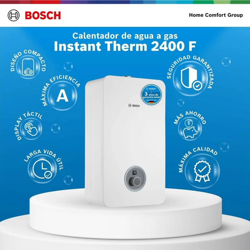 Calentador de agua 11 litros tiro forzado de paso a gas natural Therm 2400 F