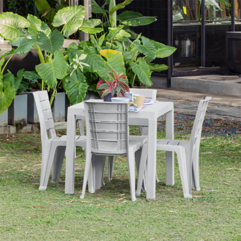 Combo comedor baru mesa + 4 sillas sin brazos marca Rimax
