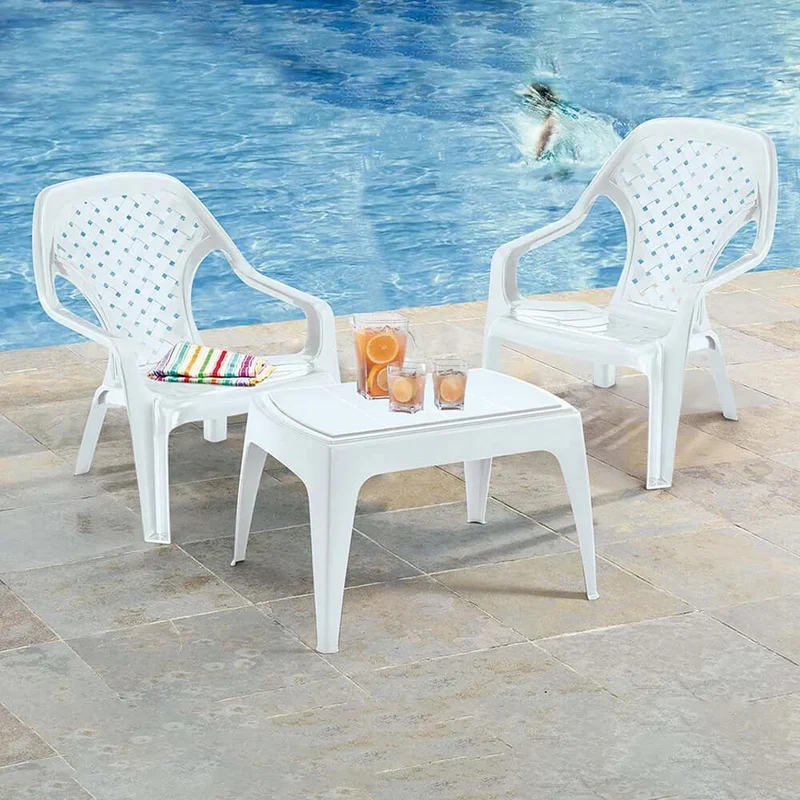 Combo aire libre mesa de centro + 2 sillas playeras marca Rimax