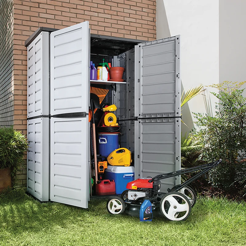 Bodega para almacenamiento de jardín gris claro Rimax