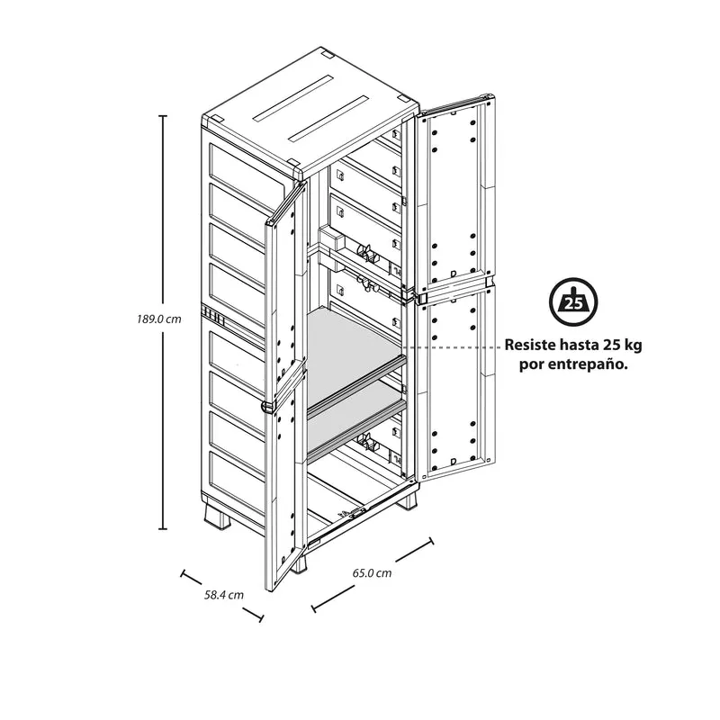 Armario organizador para ropa apariencia rattan Rimax