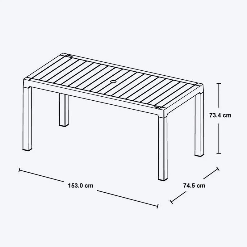 Combo comedor familiar barú, Incluye 1 mesa + 6 sillas con brazos Rimax