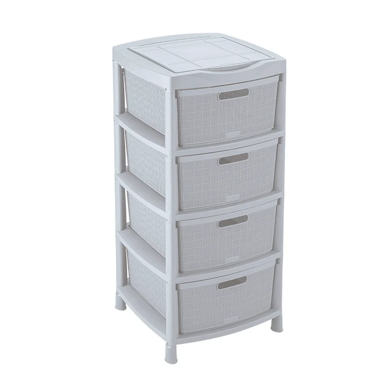 Cajas organizadoras fique con 4 gavetas y tapa gris hielo Rimax
