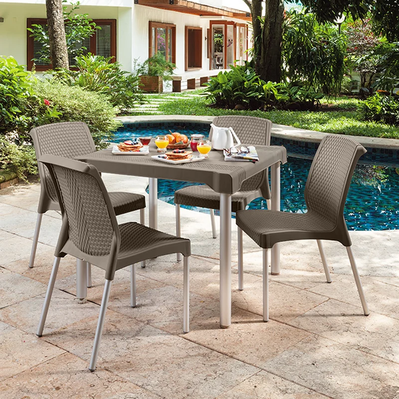 Mesa apariencia shia con patas de aluminio Rimax