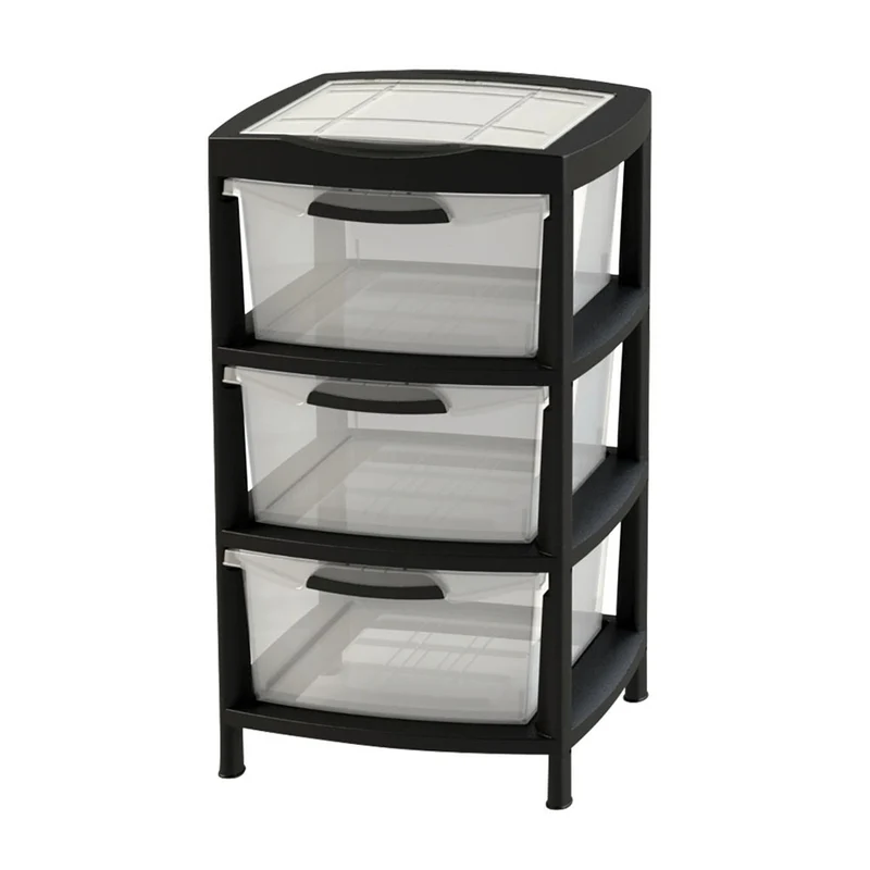 Cajas organizadoras grande con 3 gavetas y tapa Rimax