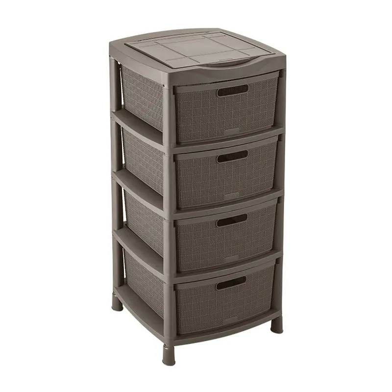 Gavetero fique con 4 gavetas y tapa organizadora mocca Rimax