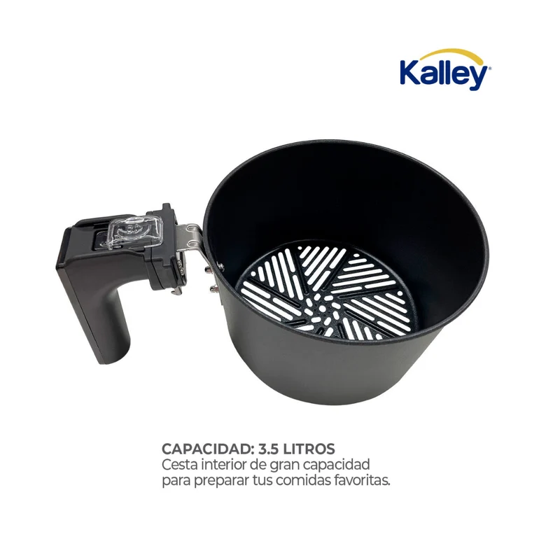 Freidora de Aire KALLEY K-MAF35 3.5L Manual 1500W Negro