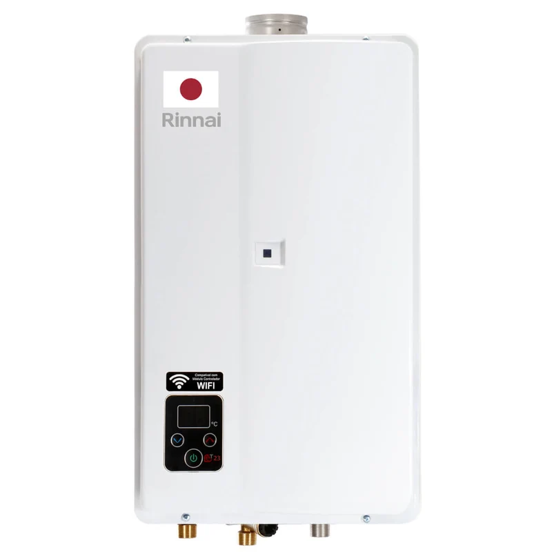 Calentador de paso a gas natural 23 litros marca Rinnai