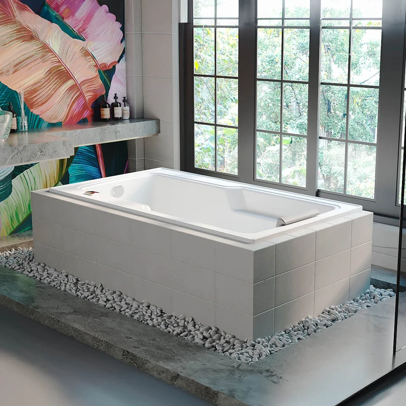 Tina francesa de Empotrar 160 x 90 cm con Cascada Pequeña
