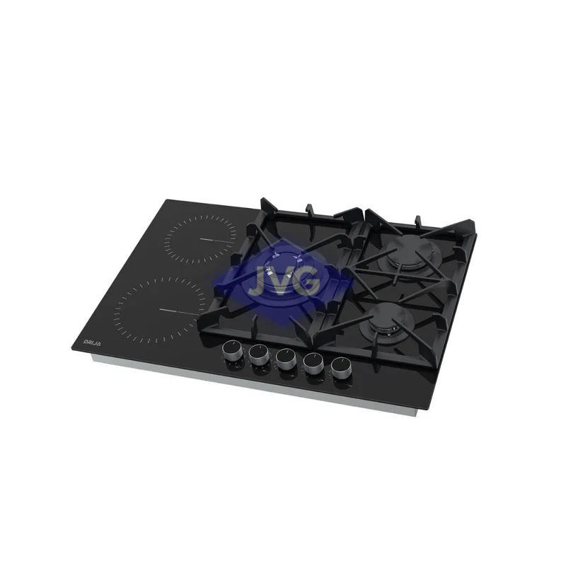 TOPE DUAL DRIJA 5 QUEMADORES 76 CM VITRO SICILIATOUCH NEGRO - SICILIATOUCH76